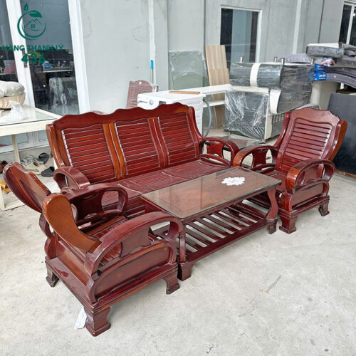 bo ban ghe salon go cu kieu dang don gian gia tot 4