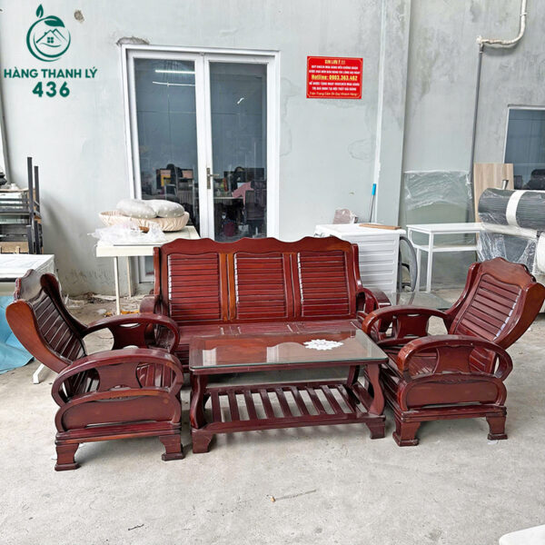 bo ban ghe salon go cu kieu dang don gian gia tot 5