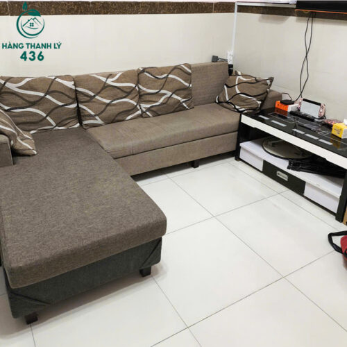 Bộ Bàn Ghế Sofa Bọc Vải Cũ Màu Nâu Góc L Hiện Đại 7 bo ban ghe sofa boc vai cu mau nau goc l hien dai 1