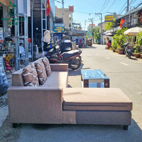 Bộ Bàn Ghế Sofa Bọc Vải Cũ Màu Nâu Góc L Hiện Đại 5 bo ban ghe sofa boc vai cu mau nau goc l hien dai 4
