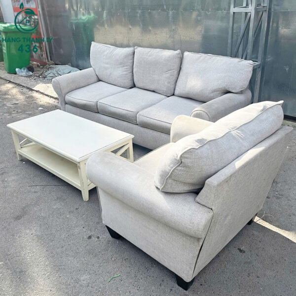 bo ban ghe sofa cu boc vai mau xam thiet ke co dien 2