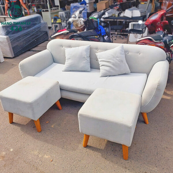 bo sofa cu boc vai mau trang kem hai ghe don chan go 1