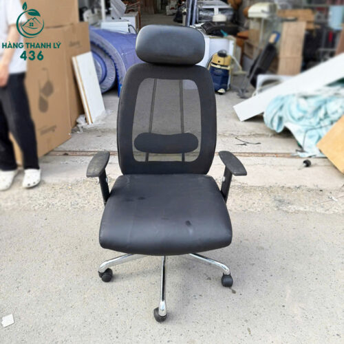 Ghế Trưởng Phòng Cũ Đệm Da Lưng Lưới Chân Xoay 3 ghe truong phong cu dem da lung luoi chan xoay 1