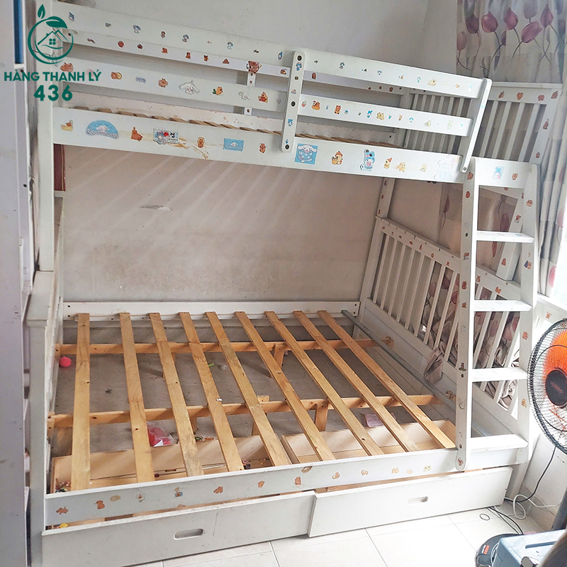 Giường Ngủ Gỗ 2 Tầng Cũ Dành Cho Bé Màu Trắng Giá Tốt giuong-ngu-go-2-tang-cu-danh-cho-be-mau-trang-gia-tot-2 Giường Ngủ Gỗ 2 Tầng Cũ Dành Cho Bé Màu Trắng Giá Tốt