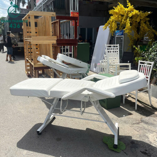 Giường Tiêm Filler Cũ Màu Trắng Bọc Da Hàng Đẹp 12 giuong tiem filler cu mau trang boc da hang dep 2