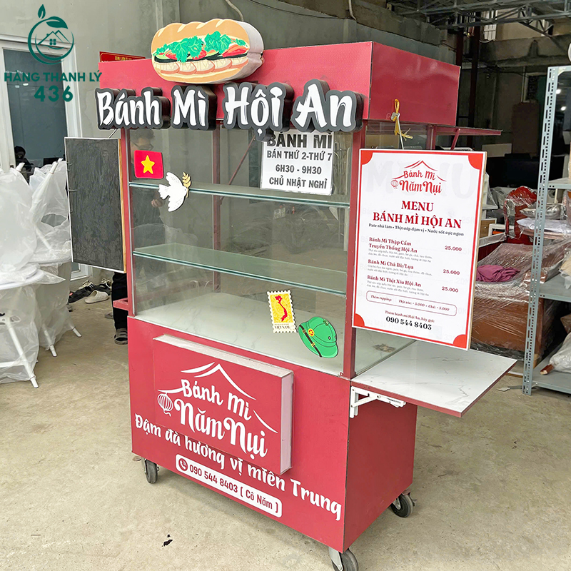 quay-ban-banh-my-luu-dong-cu-co-bien-hieu-gan-den-1 Xe Bán Bánh Mỳ Lưu Động Cũ Có Biển Hiệu Gắn Đèn