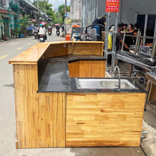 Quầy Pha Chế Cũ 2M8x2M1 Tích Hợp Bồn Rửa Tiện Lợi 7 quay pha che cu 2m8x2m1 tich hop bon rua tien loi 6