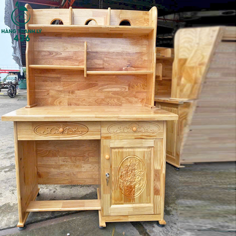 thanh-ly-ban-hoc-sinh-go-2-ngan-keo-1-tu-kin-moi-1 Thanh Lý Bàn Học Sinh Gỗ 2 Ngăn Kéo 1 Tủ Kín Mới 99% (Nhiều Mẫu)