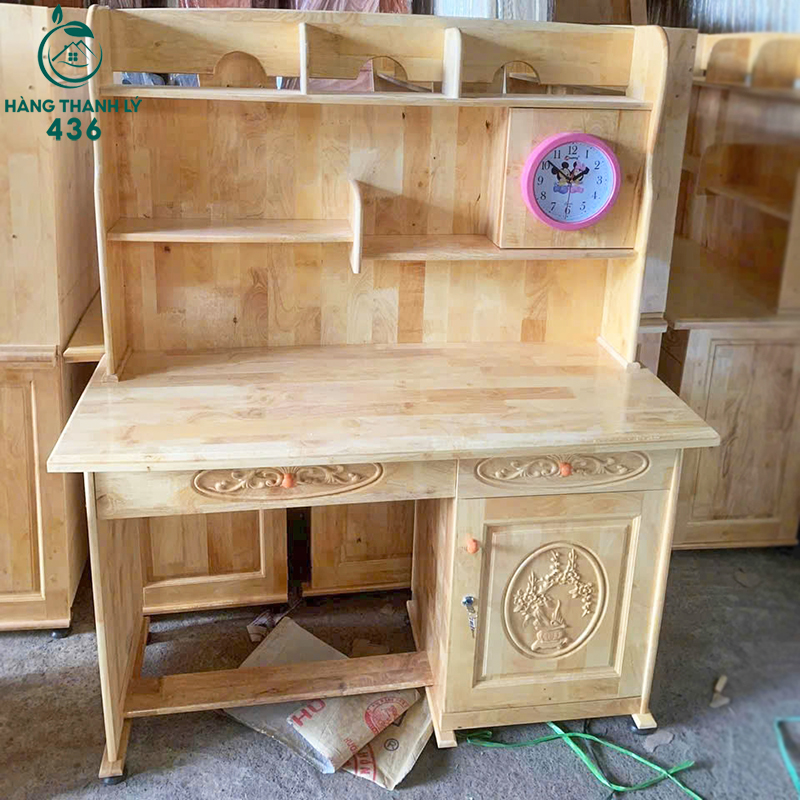 thanh-ly-ban-hoc-sinh-go-2-ngan-keo-1-tu-kin-moi-4 Thanh Lý Bàn Học Sinh Gỗ 2 Ngăn Kéo 1 Tủ Kín Mới 99% (Nhiều Mẫu)