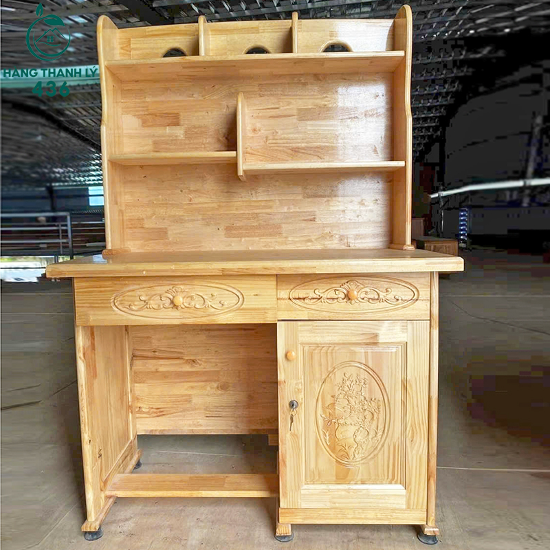 thanh-ly-ban-hoc-sinh-go-2-ngan-keo-1-tu-kin-moi-6 Thanh Lý Bàn Học Sinh Gỗ 2 Ngăn Kéo 1 Tủ Kín Mới 99% (Nhiều Mẫu)