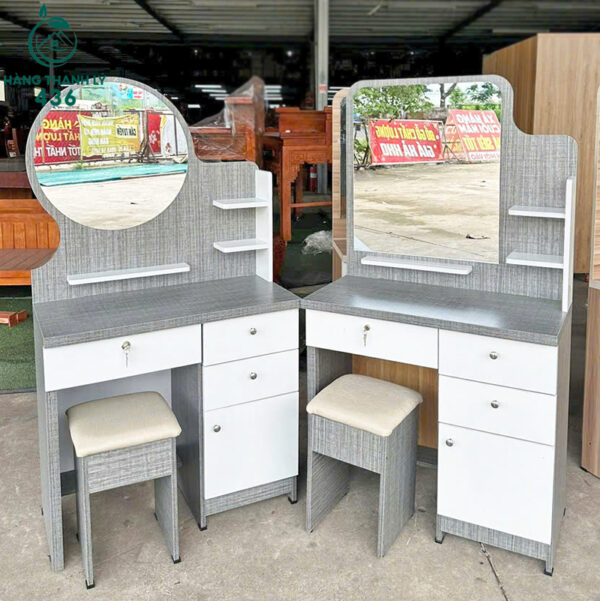 thanh ly ban trang diem go gan guong nhieu ngan keo 1