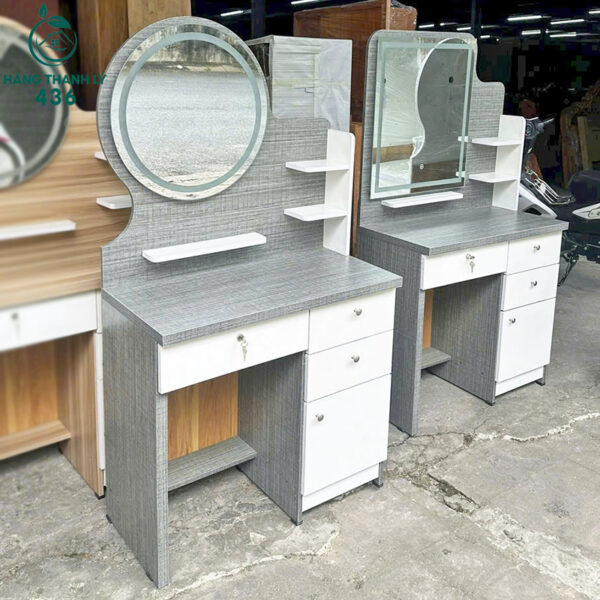 thanh ly ban trang diem go gan guong nhieu ngan keo 2