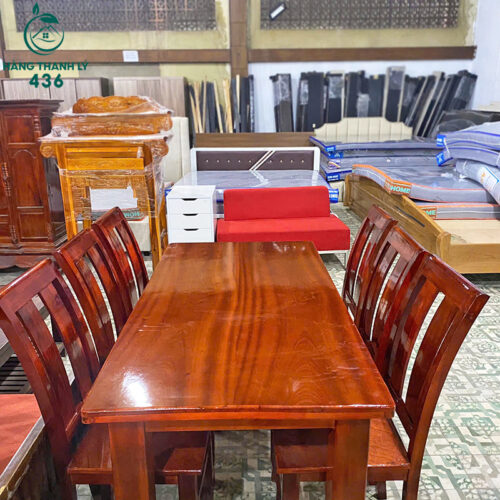 Thanh Lý Bộ Bàn Ăn Gỗ 6 Ghế Hàng Xưởng Cao Cấp Mới 99% 6 thanh ly bo ban an go 6 ghe hang xuong cao cap 6