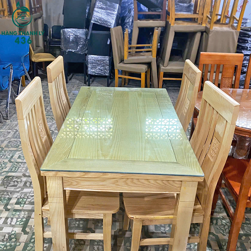thanh-ly-bo-ban-an-go-mat-kinh-4-ghe-hien-dai-4 Thanh Lý Bộ Bàn Ăn Gỗ Mặt Kính 4 Ghế Hiện Đại Mới 99%