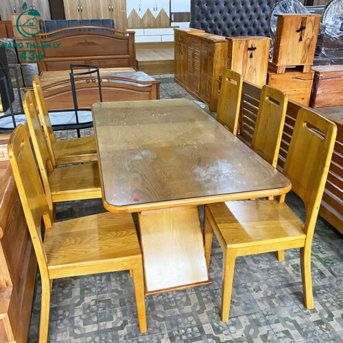 thanh ly bo ban an go soi chan chu x 6 ghe 1