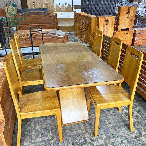 thanh ly bo ban an go soi chan chu x 6 ghe 1