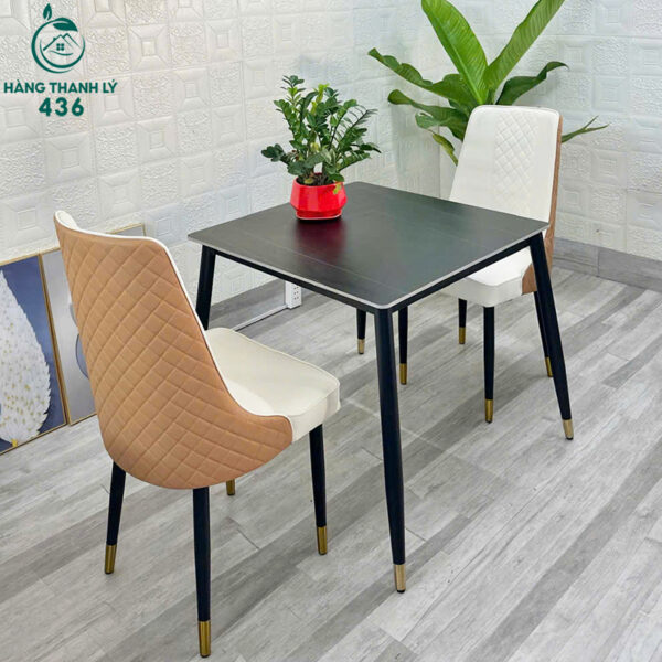 thanh ly bo ban an mat go 4 chan kem ghe da cao cap moi 99 1