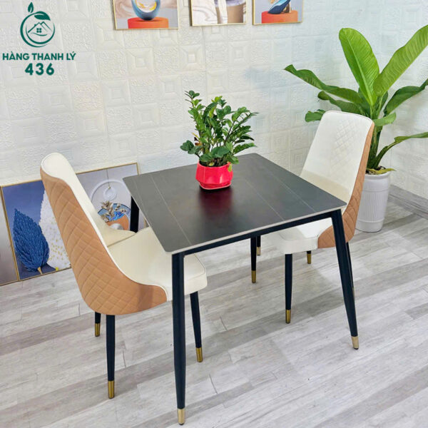 thanh ly bo ban an mat go 4 chan kem ghe da cao cap moi 99 2