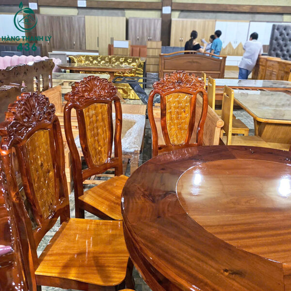 thanh ly bo ban ghe an go tram tron kieu co dien cao cap moi 99 1