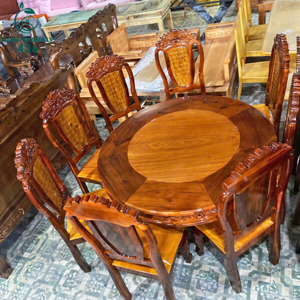 thanh ly bo ban ghe an go tram tron kieu co dien cao cap moi 99 4