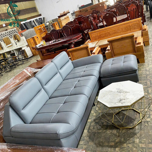 Thanh Lý Bộ Bàn Ghế Sofa Bọc Da Nhiều Màu Góc L Mới 99% (Nhiều Mẫu) 4 thanh ly bo ban ghe sofa boc da mau xam goc l moi 99 3
