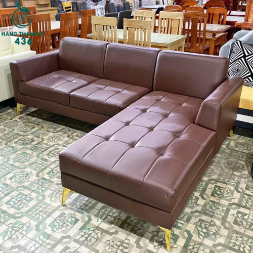 Thanh Lý Bộ Ghế Sofa Góc L Bọc Da Đệm Đóng Nút Mới 99% (Nhiều Mẫu) 6 thanh ly bo ghe sofa goc l boc da dem dong nut 5