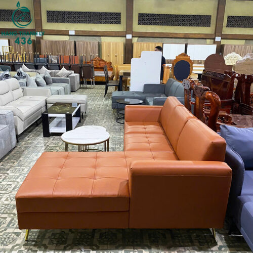 Thanh Lý Bộ Ghế Sofa Góc L Bọc Da Đệm Đóng Nút Mới 99% (Nhiều Mẫu) 10 thanh ly bo ghe sofa goc l boc da dem dong nut moi 99 nhieu mau 1