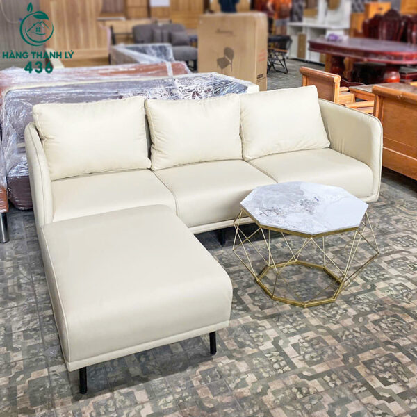 thanh ly bo ghe sofa goc l boc da mau trang hien dai moi 99 1