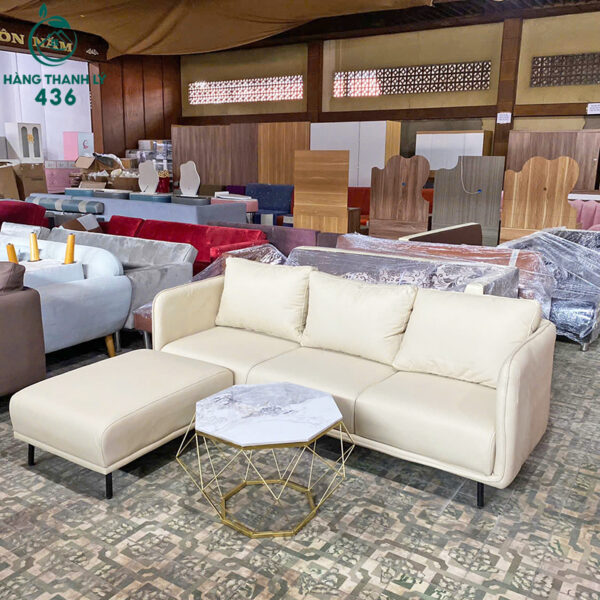 thanh ly bo ghe sofa goc l boc da mau trang hien dai moi 99 3