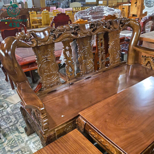 Thanh Lý Bộ Salon Gỗ Tràm Đào Tay 12 Chạm Khắc Tinh Xảo Mới 99% 13 thanh ly bo salon go tram dao tay 12 cham khac tinh xao moi 99 3