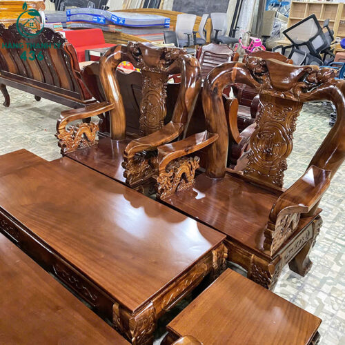 Thanh Lý Bộ Salon Gỗ Tràm Đào Tay 12 Chạm Khắc Tinh Xảo Mới 99% 11 thanh ly bo salon go tram dao tay 12 cham khac tinh xao moi 99 5