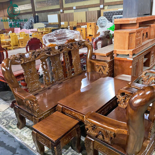 Thanh Lý Bộ Salon Gỗ Tràm Đào Tay 12 Chạm Khắc Tinh Xảo Mới 99% 6 thanh ly bo salon go tram dao tay 12 cham khac tinh xao moi 99 9