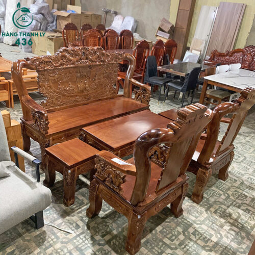 Thanh Lý Bộ Salon Gỗ Tràm Tay 10 Chạm Bát Tiên Mới 99% 11 thanh ly bo salon go tram tay 10 cham bat tien moi 99 10