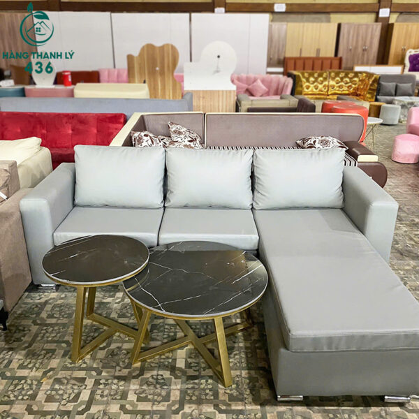 thanh ly bo sofa goc l boc da mau xam tron 1