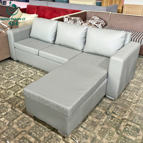 thanh ly bo sofa goc l boc da mau xam tron 4