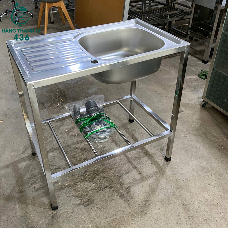 thanh-ly-bon-rua-chen-inox-don-lien-ke-moi-99-2 Bồn Rửa Chén Inox Đơn Liền Kệ Mới 99%  