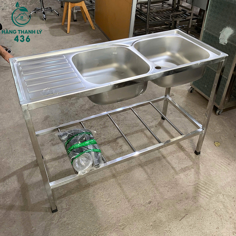Bồn Rửa Inox 2 Hộc Liền Kệ Hàng Mới 99% thanh-ly-bon-rua-inox-2-hoc-lien-ke-hang-moi-99 Bồn Rửa Inox 2 Hộc Liền Kệ Hàng Mới 99%