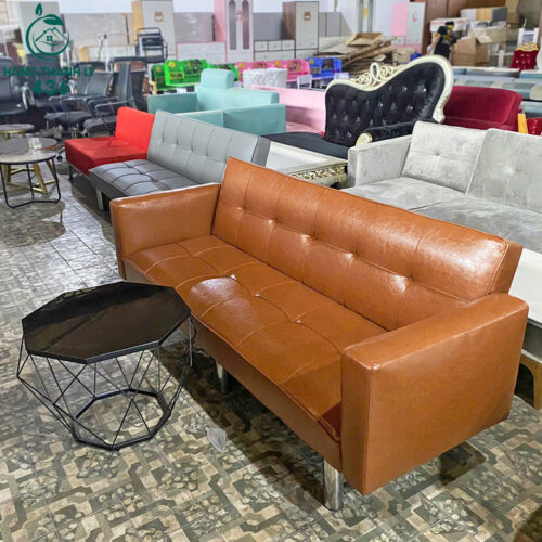 thanh ly sofa bed boc da mau nau cao cap co tay vin moi 99 3