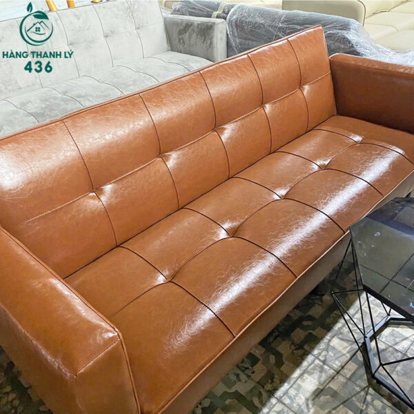 thanh ly sofa bed boc da mau nau cao cap co tay vin moi 99 4