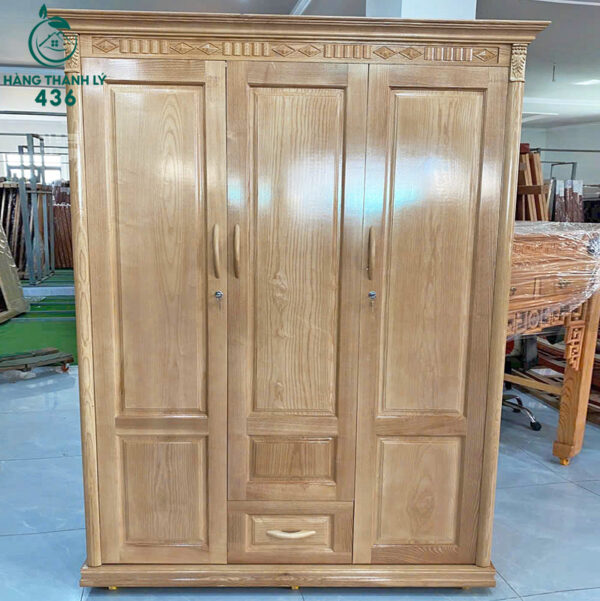 thanh ly tu quan ao 3 canh go