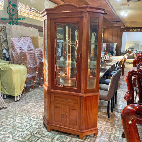 Thanh Lý Tủ Trưng Bày Rượu Bằng Gỗ Có Gắn Kính Mới 99% 6 thanh ly tu trung bay ruou bang go co gan kinh moi 99 2
