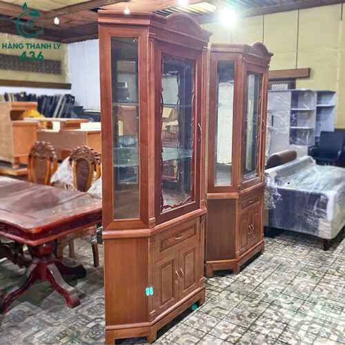 Thanh Lý Tủ Trưng Bày Rượu Bằng Gỗ Có Gắn Kính Mới 99% 7 thanh ly tu trung bay ruou bang go co gan kinh moi 99 3 1