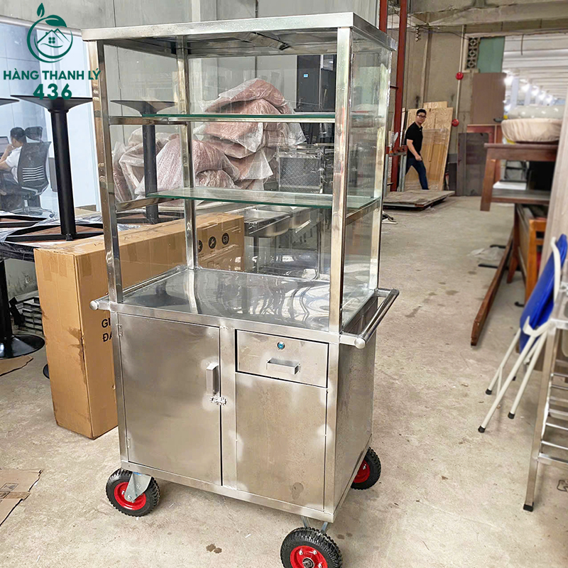 thanh-ly-xe-ban-hang-inox-80cm-hang-dep-moi-99-5 Thanh Lý Xe Bán Hàng Inox 80CM Hàng Đẹp Mới 99%