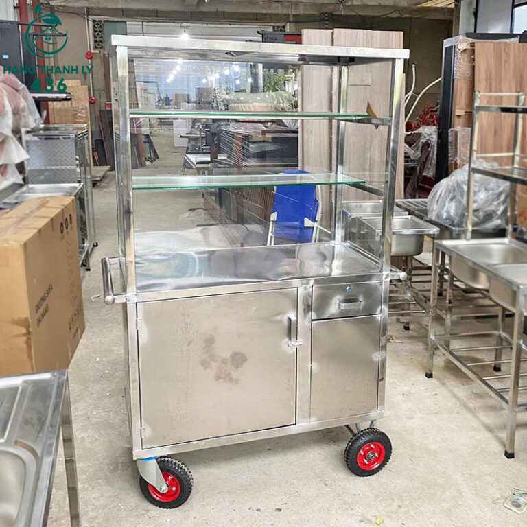 thanh ly xe com inox 1m kem tu kinh hai tang 1