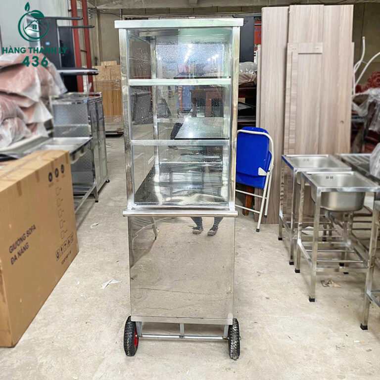thanh ly xe com inox 1m kem tu kinh hai tang 2