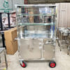 Thanh Lý Xe Cơm Inox 1M Kèm Tủ Kính Hai Tầng Mới 99% 1 thanh ly xe com inox 1m kem tu kinh hai tang 3