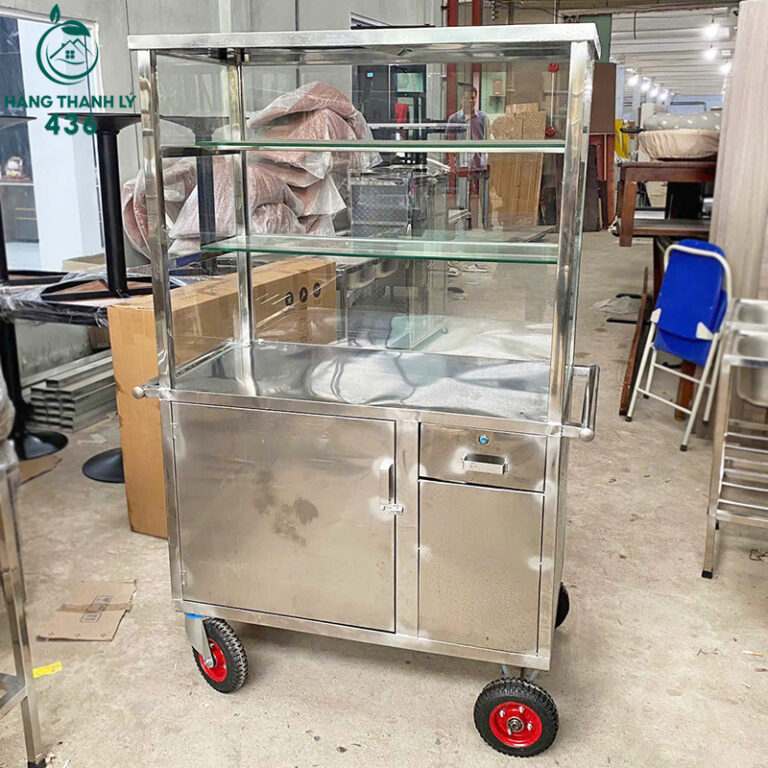 thanh ly xe com inox 1m kem tu kinh hai tang 4