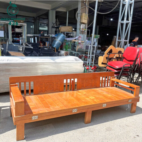 Trường Kỷ Gỗ Cũ 1M2x1M9 Chạm Khắc Hoa Văn Đơn Giản 6 truong ky go cu 1m2x1m9 cham khac hoa van don gian 1