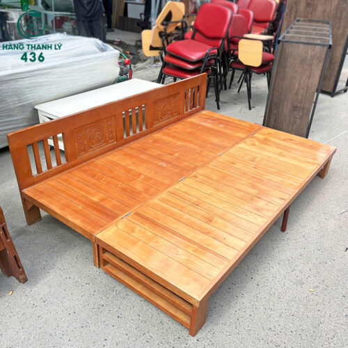 Trường Kỷ Gỗ Cũ 1M2x1M9 Chạm Khắc Hoa Văn Đơn Giản 5 truong ky go cu 1m2x1m9 cham khac hoa van don gian 5