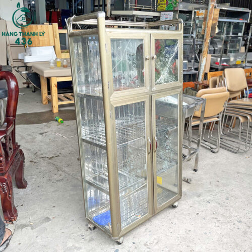 Tủ Chén Nhôm Kính Cũ 4 Cánh Nhiều Tầng Tiện Lợi 4 tu chen nhom kinh cu 4 canh nhieu tang tien loi 1